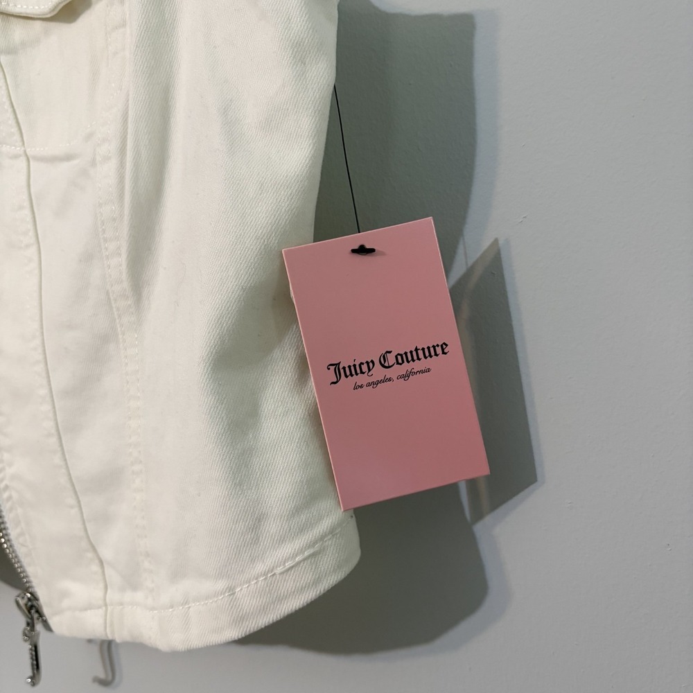 Juicy Couture White Denim Vest Women's Size M - Picture 5 of 7